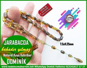  Damla Kehribar TesbihlerTM13658Bahadır Yılmaz Usta Tornası | Premium Dominik Damla Kehribar Tespih, Naturel Kayadan, Fosilli Kapsül Kesim, 