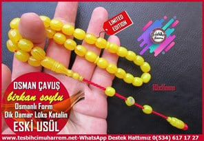 Katalin Ve Bağa TesbihlerTM14401Birkan Soylu Usta İmzalı Full Damarlı Sarı Eski Usül Katalin Tesbih I Osmanlı Form Bal Porsuğu TesbihDik Damarlı Sarı Eski Usül Katalin Tesbih I Osmanlı Form Süper Çalışma Osman Çavuş Tesbih 