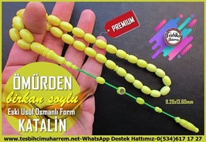 Katalin Ve Bağa TesbihlerTM14258Birkan Soylu Usta İmzalı Neon Sarı Eski Usül Tespih I Osmanlı Form Özel Çalışma Kapsül Kesim Ömürden Tesbih Neon Sarı Eski Usül Tespih I Osmanlı Form Özel Çalışma Kapsül Kesim Ömürden Tesbih