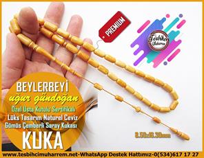 Kuka Ağacı TesbihlerTM13764Birkan Soylu Usta Premium İşçilikli Tespih | Kuka, Osmanlı Form, Lifsiz Kadife Ceviz “Saraylı” – Cirlop Model TesbihTespih Saray Kukası l Usta Kutulu Sertifikalı Gümüş Çemberli Premium İşçilik Kapsül Beylerbeyi Tesbih