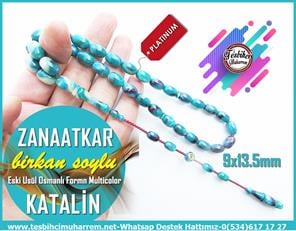 Katalin Ve Bağa TesbihlerTM13562Birkan Soylu Usta Premium Tespih | Katalin, Eski Usul Osmanlı Formlu, Kolye Modeli, Çok Renkli 