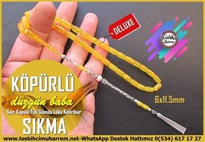 Hareli Damarlı Sarı Kehribar TesbihlerTM14421Düzgün Baba Usta Dizayn Sarı Lüks Teker Yıllanmış Sıkma Kehribar Tesbih I Full Gümüş Püskül Kesme Köpürlü TesbihSarı Lüks Teker Yıllanmış Sıkma Kehribar Tesbih I Full Gümüş Püskül Kesme Köpürlü Tesbih