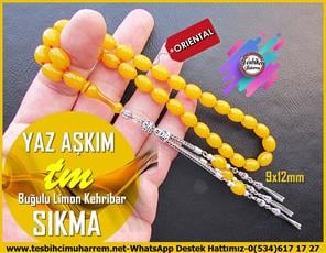 Kayısı Kehribar TesbihlerTM13836Düzgün Baba Usta Dizayn Tespih | Sıkma Kehribar, Limoni Renk, Özel Gümüş Püskül – “Yaz Aşkım” Tesbih Tespih Sıkma Kehribar l Özel Gümüş Tasarım Limoni Yaz Aşkım Tesbih