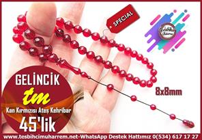 Ateş Kırmızı Ton TesbihlerTM14044Emre Ersöz Usta İmzalı 45’lik Ateş Kehribar Tespih | Saydam Koyu Kırmızı Şalgami Gelincik Tesbih Koleksiyonluk Özel Tasarım TesbihTespih 45'lik Ateş Kehribar I Saydam Koyu Kırmızı Şalgami Gelincik Tesbih 