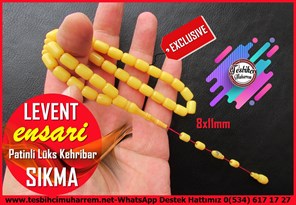 Hareli Damarlı Sarı Kehribar TesbihlerTM14860Ensari Usta İşçilikli Limon Renk Patinli Sıkma Kehribar Tesbih I Özel Tasarım Kapsül Model Levent Tesbih Limon Renk Patinli Sıkma Kehribar Tesbih I Özel Tasarım Kapsül Model Levent Tesbih