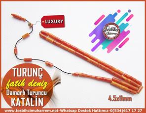 Katalin Ve Bağa TesbihlerTM13564Fatih Deniz Usta El İşçiliği Tespih | Katalin, Eski Alman, Turuncu Renk, Kesme Model, 