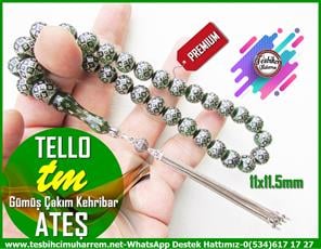 Yeşil Ton TesbihlerTM12470Gümüş Çakım Ateş Kehribar Tespih Gümüş Püsküllü Yeşil Küre Kesim Tello Tesbih Gümüş Çakım Ateş Kehribar Tespih Gümüş Püsküllü Yeşil Küre Kesim Tello Tesbih