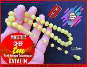 Katalin Ve Bağa TesbihlerTM12484Katalin Tesbih Miskevi Eski Sümen Takımından Sarı Damarlı İstanbul Usulü Master Chef TesbihKatalin Tesbih Miskevi Eski Sümen Takımından Sarı Damarlı İstanbul Usulü Master Chef Tesbih