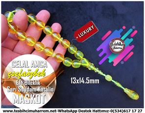 Hareli Damarlı Sarı Kehribar TesbihlerTM12463Katalin Tespih Saydam Neon Sarı İskender Model Celal Amca Tesbih Katalin Tespih Saydam Neon Sarı İskender Model Celal Amca Tesbih 