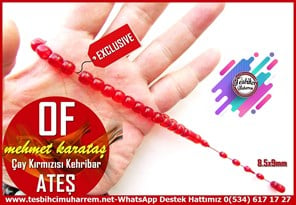 Osmanlı Benzetme Eskitme Eski Usül TesbihlerTM14455Mehmet Karataş Usta İşçilikli  | Çay Kırmızısı Ateş Kehribar Tesbih I Özel Çalışma Fıçı Kesim Of TesbihÇay Kırmızısı Ateş Kehribar Tesbih I Özel Çalışma Fıçı Kesim Of Tesbih