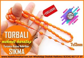 Turuncu Kehribar TesbihlerTM14428Mehmet Karataş Usta İşçilikli Turuncu-Kayısı Sıkma Kehribar Tesbih I Özel Tasarım Badem Kesim Torbalı TesbihTuruncu-Kayısı Sıkma Kehribar Tesbih I Özel Tasarım Badem Kesim Torbalı Tesbih