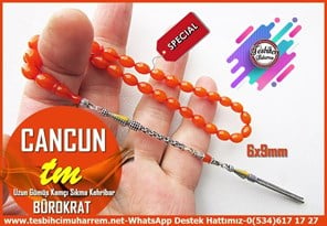 Maskot, Bileklik ve Bürokrat TespihlerTM14275Muharrem Karaoğlu Dizayn | Kayısı Renk Bürokrat Sıkma Kehribar Tespih I Bilek Gümüş Püsküllü Cancun TesbihKayısı Renk Bürokrat Sıkma Kehribar Tespih I Bilek Gümüş Püsküllü Cancun Tesbih