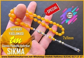 Sarı Ton TesbihlerTM14506Muharrem Karaoğlu Usta Dizayn Sarı Renk Sıkma Kehribar Tesbih I Gümüş Püskül Tasarım Beyzi Kesim Kayseri Yağlaması Tesbih Sarı Renk Sıkma Kehribar Tesbih I Gümüş Püskül Tasarım Beyzi Kesim Kayseri Yağlaması Tesbih 