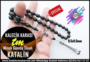 Katalin Ve Bağa TesbihlerTM14379Muharrem Karaoğlu Usta Dizayn Siyah Renk Katalin Tesbih I Mineli Gümüş Püskül Kalecik Karası TesbihSiyah Renk Katalin Tesbih I Mineli Gümüş Püskül Kalecik Karası Tesbih 