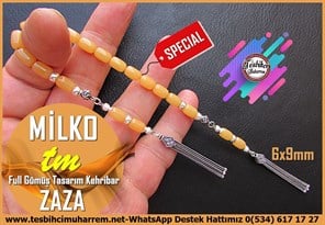 Kehribar Zaza Sallama TesbihlerTM14294Muharrem Karaoğlu Usta İşçilikli Kayısı Renk Sıkma Kehribar Zaza Tespih I Özel Çalışma Kapsül Kesim Full Gümüş Milko TesbihKayısı Renk Sıkma Kehribar Zaza Tespih I Özel Çalışma Kapsül Kesim Full Gümüş Milko Tesbih 
