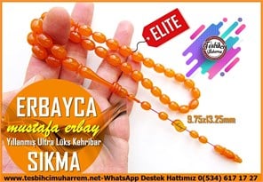 Kayısı Kehribar TesbihlerTM14463Mustafa Erbay Usta İmzalı Ultra Lüks Yıllanmış Sıkma Kehribar Tesbih I Elite Model Beyzi Kesim Erbayca TesbihUltra Lüks Yıllanmış Sıkma Kehribar Tesbih I Elite Model Beyzi Kesim Erbayca Tesbih 