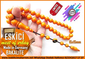 Orjinal Eski Alman Kehribar TesbihlerTM13326Mustafa Erbay Usta İşçilikli Tespih Orjinal Bakalit I Özel Gömme Kutulu Sertifikalı Limited Edition Turuncu Küre Kesim Battal Eskici TesbihTespih Orjinal Bakalit I Özel Gömme Kutulu Sertifikalı Turuncu Küre Kesim Battal Eskici Tesbih 