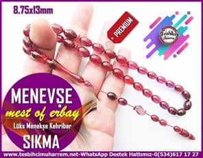 Patlıcan Moru Kehribar TesbihlerTM13280Mustafa Erbay Usta Premium El İşçiliği Lüks Menekşe Kehribar Tesbih - Beyzi Kesim Menevşe Detaylı Tasarım TespihTespih Sıkma Kehribar I Premium İşçilik Lüks Menekşe Renk Malzeme Beyzi Kesim Menevşe Tesbih