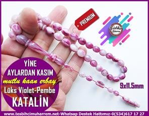 Katalin Ve Bağa TesbihlerTM13470Mutlu Kaan Erbay Usta El İşçiliği Tespih | Violet Pembe Katalin, Beyzi Kesim, Özel Çalışma, Lüks 