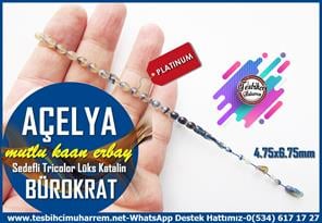 Maskot, Bileklik ve Bürokrat TespihlerTM14120Mutlu Kaan Erbay Usta İmzalı Açelya Tespih | Bürokrat Katalin I Sedefli Tricolor | Bilek Boy Arpa Kesim Özel Tasarım Tesbih Tespih Bürokrat Katalin I Bilek Boy Sedefli Özel Çalışma Açelya Tesbih 