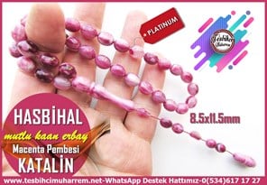 Katalin Ve Bağa TesbihlerTM14233Mutlu Kaan Erbay Usta İmzalı Damarlı Macenta Pembesi Katalin Tespih I Beyzi Kesim Damarlı Hasbihal TesbihMacenta Pembesi Katalin Tespih I Beyzi Kesim Damarlı Hasbihal Tesbih 