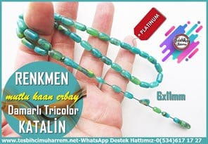 Katalin Ve Bağa TesbihlerTM14279Mutlu Kaan Erbay Usta İmzalı Damarlı Tricolor Katalin Tespih I Kapsül Kesim Özel Çalışma Renkmen TesbihDamarlı Tricolor Katalin Tespih I Kapsül Kesim Özel Çalışma Renkmen Tesbih 