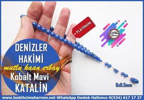 Katalin Ve Bağa TesbihlerTM14221Mutlu Kaan Erbay Usta İmzalı Kobalt Mavi Renk Katalin Tespih I Fıçı Kesim El Boy Denizler Hakimi TesbihKobalt Mavi Renk Katalin Tespih I Fıçı Kesim El Boy Denizler Hakimi Tesbih