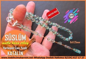 Katalin Ve Bağa TesbihlerTM14392Mutlu Kaan Erbay Usta İmzalı Saydam Yeşil Katalin Tesbih I Mavi Yansımalı Lüks Beyzi Kesim Süslüm TesbihSaydam Yeşil Katalin Tesbih I Mavi Yansımalı Lüks Beyzi Kesim Süslüm Tesbih