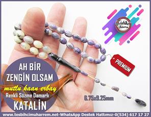 Katalin Ve Bağa TesbihlerTM13625Mutlu Kaan Erbay Usta | Premium İşçilik Katalin Tespih, Bilek Boy, Alman, Renkli, 