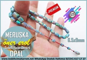 Opal(Sentetik)Sıkma TesbihTM14293Öner Erol Usta El İşçiliği Sedefli Yanar Döner Renkli Opal Tespih I Özel Çalışma Kapsül Kesim  Meruşka TesbihSedefli Yanar Döner Renkli Opal Tespih I Özel Çalışma Kapsül Kesim  Meruşka Tesbih