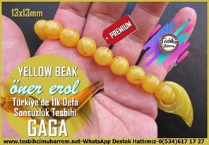 Gaga Sonsuzluk Tesbih-Türkiye'de Bir İlkTM14253Öner Erol Usta İmzalı Sarı Damarlı Sonsuzluk Gaga Tespih I Limited Edition Sıkma Kehribar Yellow Beak TesbihSarı Damarlı Sonsuzluk Gaga Tespih I Limited Edition Sıkma Kehribar Yellow Beak Tesbih