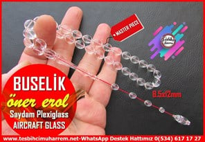 Amberoit TesbihlerTM14354Öner Erol Usta İmzalı Saydam Buz Beyaz Aircraft Glass Tespih I Uçak Camı Plexiglass Beyzi Kesim Buselik TesbihSaydam Buz Beyaz Aircraft Glass Tespih I  Uçak Camı Plexiglass Beyzi Kesim Buselik Tesbih