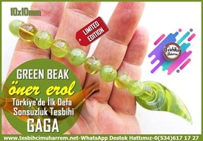 Gaga Sonsuzluk Tesbih-Türkiye'de Bir İlkTM14254Öner Erol Usta İmzalı Yeşil Damarlı Sonsuzluk Gaga Tespih I Limited Edition Sıkma Kehribar Green Beak TesbihYeşil Damarlı Sonsuzluk Gaga Tespih I Limited Edition Sıkma Kehribar Green Beak Tesbih 