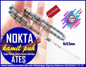 Lacivert Ton TesbihlerTM13240Orjinal Gümüş Püskül Gümüş Kakma Kesme Ateş Kehribar Tesbih BoranTespih Ateş Kehribar I İpek Gümüş Püsküllü Yoğun Gümüş Çakma Kesme Mavi Nokta Tesbih 
