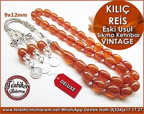 Özgün Gümüs Tasarım Osmanlı Benzetmesi Eskitme Vintage Sıkma Kehribar Tesbih Kılıç Reis