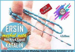 Katalin Ve Bağa TesbihlerTM14231Ramazan Ünlü Usta Tornası Mavi Renk Istaka Katalin Tespih I İnce Kapsül Kesim Ersin TesbihMavi Renk Istaka Katalin Tespih I İnce Kapsül Kesim Ersin Tesbih