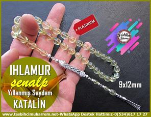 Katalin Ve Bağa TesbihlerTM13693Şenalp Usta Tornası | Katalin Tespih, Yıllanmış Malzeme, Su Damlası, Gümüş Püsküllü, 
