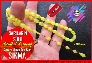 Hareli Damarlı Sarı Kehribar TesbihlerTM14199Sıkma Kehribar Tespih – Badem Model Saydam Damarlı Limon Sarısı Gelincik | Usta Abdullah Karataş, Sıralı Sistem El İşçiliğiSıkma Kehribar Tespih I Badem Model Saydam Sarı Gelincik Tesbih