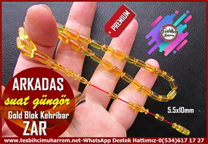 Zar Kehribar TesbihTM14163Suat Güngör Usta Zar Kehribar Tespih Arkadaş – Profesyonel Çalışma, Gold Kapsül Kesim, El Yapımı Koleksiyonluk TespihTespih Zar Kehribar  I Kapsül Model Sarı Gold Saydam Arkadaş Tesbih