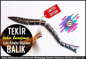 Balık TesbihlerTM14471Tahir Başeğmez Usta İşçilikli Balık Zaza Tesbih I Elite Model Eski Siyah Jaguar Katalin Objeden Tekir TesbihBalık Zaza Tesbih I Elite Model Eski Siyah Jaguar Katalin Objeden Siyah Tekir Tesbih