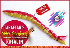 Balık TesbihlerTM14475Tahir Başeğmez Usta İşçilikli Balık Zaza Tesbih I Elite Model Sarı Kırmızı Eski Katalin Objeden Taraftar 2 TesbihBalık Zaza Tesbih I Elite Model Sarı Kırmızı Eski Katalin Objeden Taraftar 2 Tesbih 