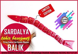 Balık TesbihlerTM14473Tahir Başeğmez Usta İşçilikli Balık Zaza Tesbih I Elite Model Pirinç Çakma Eski Katalin Objeden Kırmızı Sardalya Tesbih Balık Zaza Tesbih I Elite Model Pirinç Çakma Eski Katalin Objeden Kırmızı Sardalya Tesbih