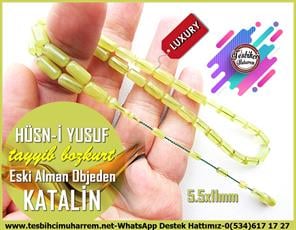 Katalin Ve Bağa TesbihlerTM13732Tayyib Bozkurt Usta El İşçiliği Premium Tespih | Katalin, Eski Alman Antika Objeden, Fıstık Yeşil, Kapsül Model 