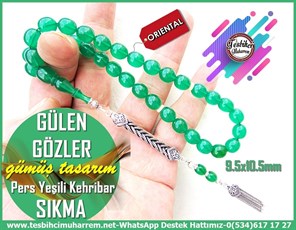 Yeşil Ton TesbihlerTM11811Tesbih Sıkma Kehribar Beyzi Kesim Pers Yeşili Gülen Gözler Tesbih Sıkma Kehribar Beyzi Kesim Pers Yeşili Gülen Gözler 