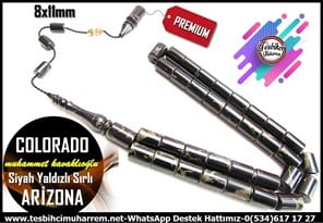 Turkuaz Firuze Taş TesbihlerTM14240Turuncu Renk Siyah Damarlı Beyzi Kesim Arizona Dreams Stone Tesbih Taş Tespih Arden Siyah Altın Yaldızlı Arizona Firuze Tespih I Lüks Premium İşçilik Dik Kesme Colarado 