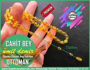 Osmanlı Antika Vişne Ton TesbihlerTM13786Ümit Demir Usta Tornası Tespih | Osmanlı Ateş Kehribar, Heykel Objeden, Beyzi Kesim, “Cahit Bey” TesbihTespih Osmanlı Ateş Kehribar l Özel Çalışma Objeden Beyzi Kesim Cahit Bey Tesbih