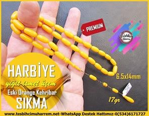 Kayısı Kehribar TesbihlerTM13859Yiğit İsmet Üçem Usta İşçilikli Tespih | Premium Sıkma Kehribar, Eski Turuncu Badem Kesim,Keyifçi 