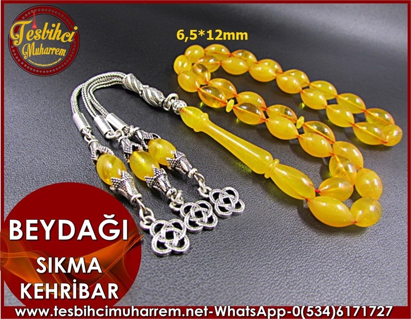 SIKMA KEHRİBAR TESBİH 6,5*12 mm BEYDAĞI
