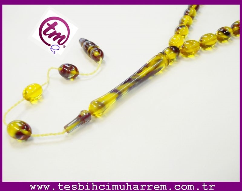 8X12 mm TESBİH-ÜL ERGUVAN-İ BUKALEMUN SIKMA KEHRİBAR TESBİH