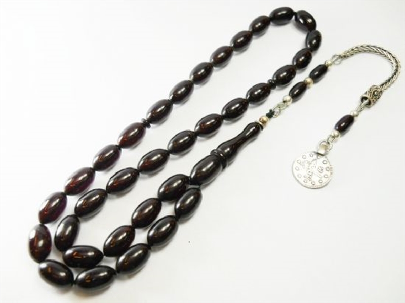 6X10 mm MOR ATEŞ-İ SIKMA KEHRİBAR TESBİH